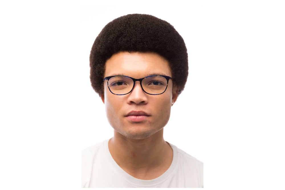 Man Wearing Galaxy Computer Glasses Readers