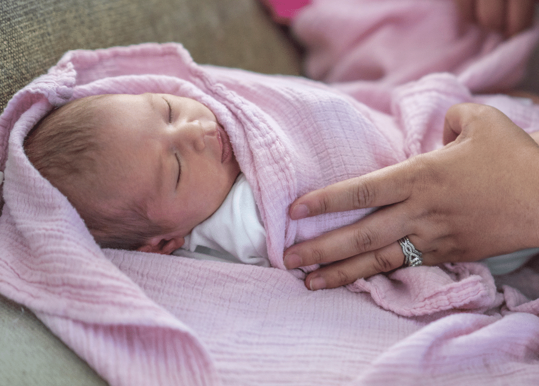 swaddled baby