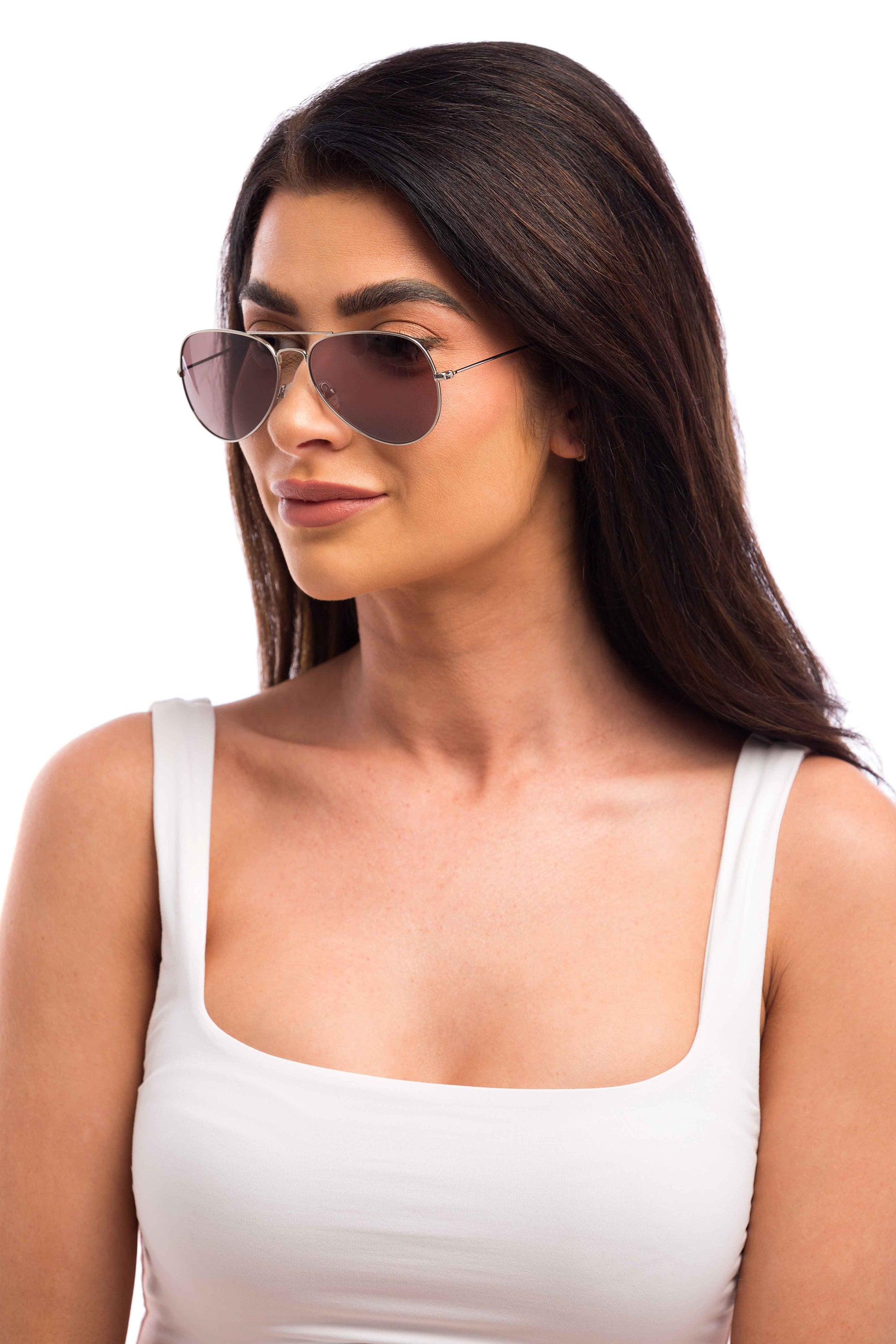 Woman Wearing Maverick Sunglasses Readers (Brown)